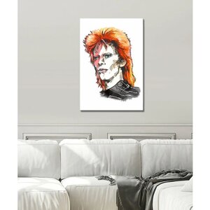 Картина/Картина на холсте для интерьера/Картина на стену/Картина для кухни/Дэвид Боуи рыжие волосы 20х30