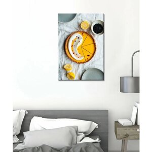 Картина/Картина на холсте для интерьера/Картина на стену/Картина для кухни/Лимонный чизкейк 60х80