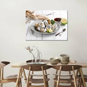 Картина/Картина на холсте для интерьера/Картина на стену/Картина для кухни/Морепродукты (5) 60х80