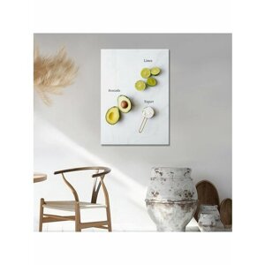 Картина на холсте с подрамником Авокадо лайм йогурт 60х80
