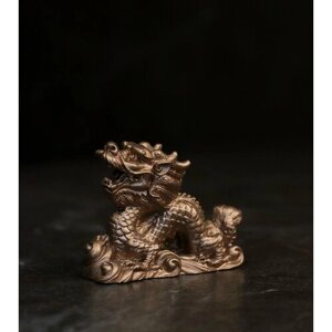 Китайский Дракон, Символ Нового года 2024, символ Чуда и первозданной силы статуэтка для интерьера, фигурка декоративная гипс бронзовый