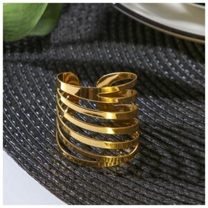 Кольцо для салфетки «Линии», 444 см, цвет золотой