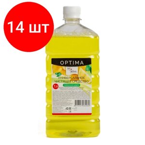 Комплект 14 штук, Универсальное чистящее средство Mr. White OPTIMA Лимонная цедра 1л