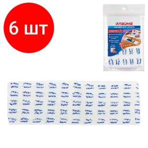 Комплект 6 шт, Насадка МОП плоская для швабры/держателя 40 см, карманы (ТИП К), микрофибра/абразив, упаковка, LAIMA, 601477