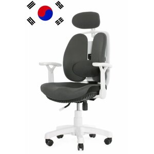 Компьютерное анатомическое кресло INNO Health с эластичным каркасом, цвет: бело-серый