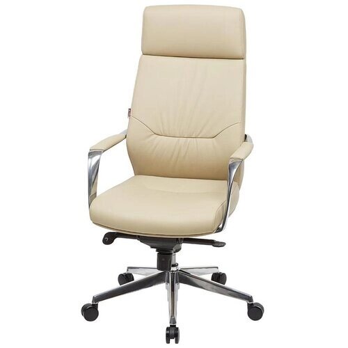 Компьютерное кресло EasyChair 570 МL для руководителя, обивка: натуральная кожа, цвет: бежевый