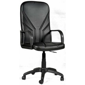 Компьютерное кресло Менеджер Эконом PL офисное, обивка: натуральная кожа, цвет: черный