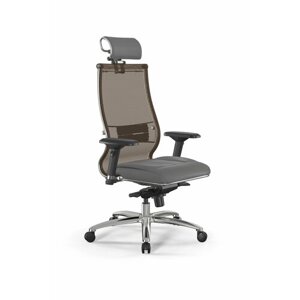 Компьютерное офисное кресло метта Samurai L2-6D - TS+Infinity /Kc00/Wm06/D04P/H2cL-3D (M06. B31. G04. W03) (Св. коричневый-Серый)