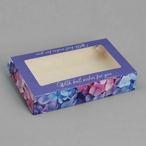 Кондитерская упаковка, коробка с ламинацией "Гортензия", 20 x 12 x 4 см, 5 шт.