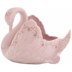 Конфетница h-17 х 21 см Лебедь Leander "Соната /Розовый цветок" розовая / 158762