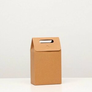 Коробка-пакет с ручкой, крафт, 27 х 16 х 9 см 5 шт