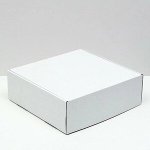 Коробка самосборная, белая, 28 x 27 x 9,5 см