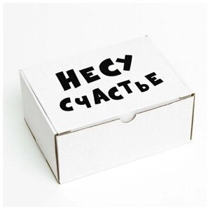 Коробка самосборная "Несу счастье", 22 х 16,5 х 10 см
