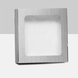Коробка самосборная, с окном, серебрянная, 16 х 16 х 3 см