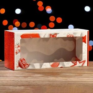 Коробка самосборная, с окном, "Желанные подарки 2", 16 x 35 x 12 см