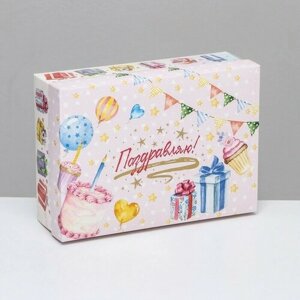 Коробка складная, "Праздничный торт" 24 х 17 х 8 см (5 шт.)
