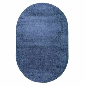 Ковер овальный Синий 1.5 х 3 м мягкий, пушистый, с высоким ворсом, на пол для комнаты Белка Фьюжн 44107_46122