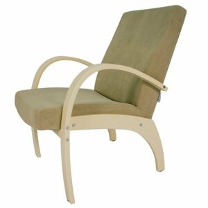 Кресло для отдыха Мебелик Денди шпон Ткань ультра санд, каркас дуб шампань шпон