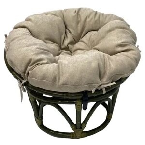 Кресло Папасан из натурального ротанга 23/01Е, диаметр 85 см, с подушкой, цвет олива