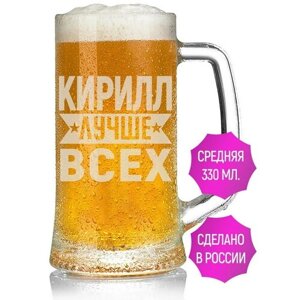 Кружка для пива Кирилл лучше всех - 330 мл.