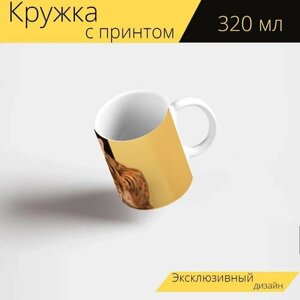 Кружка с рисунком, принтом "Чешет, бенгальская кошка, бенгальская" 320 мл.