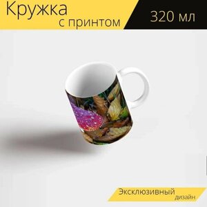 Кружка с рисунком, принтом "Грибы, гриб, мухомор" 320 мл.