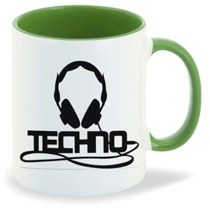 Кружка зеленый CoolPodarok Techno (техно)