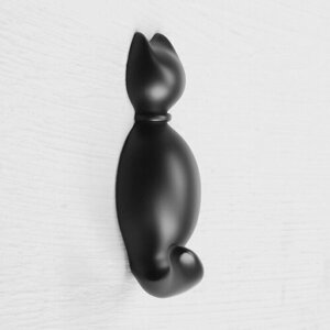 Крючок мебельный CAPPIO CAT, однорожковый, цвет черный (комплект из 4 шт)