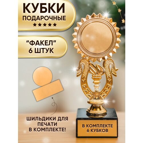 Кубок Факел для награждения подарочный сувенир наградной 6 штук