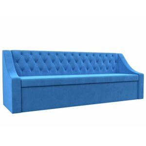 Кухонный прямой диван-кровать Мерлин, Велюр голубой