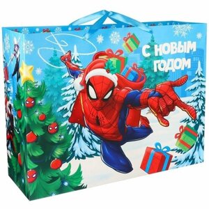 MARVEL Новый год. Пакет подарочный, 61х46х20 см, упаковка, Человек-паук