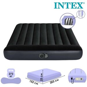 Матрас INTEX "Queen Pillow Rest Classic Airbed", надувной, размер 152 х 203 х 25 см, цвет черный