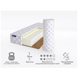 Матрас ортопедический беспружинный Beautyson FOAM 14 Massage Cocos 70x180, односпальный, без клея, поставляется в рулоне