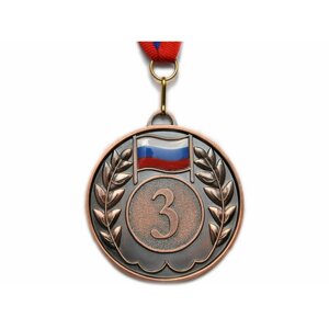 Медаль спортивная с лентой 3 место d - 6,5 см :5201-12