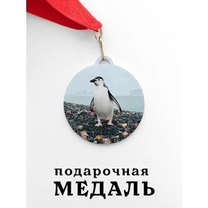 Медаль сувенирная спортивная подарочная Животные, металлическая на красной ленте