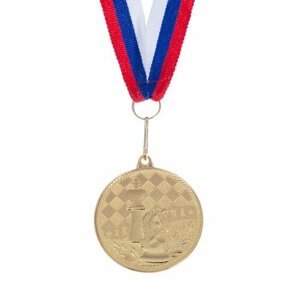 Медаль тематическая Шахматы, золото, d 4 см