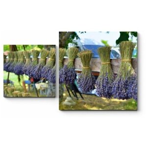Модульная картина Букеты из лавандовых цветов, Прованс190x114