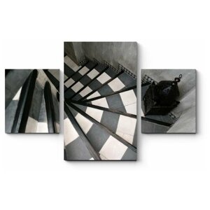 Модульная картина Черно-белая лестница100x65