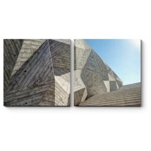 Модульная картина Элемент бетонной стены с лестницей вверх50x25