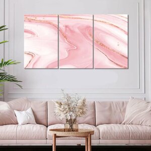 Модульная картина/Модульная картина на холсте/Модульная картина в подарок/яркий розовый мрамор-bright pink marble 90х50