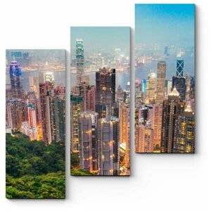 Модульная картина Панорама Гонконга 140x149
