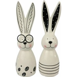 Набор 2 фигурки зайцев monochrome easter керамика