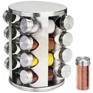 Набор банок для специй Spice Carousel 16 предметов / солонка / баночки для сыпучих продуктов / емкость для хранения приправ