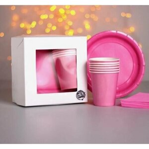 Набор бумажной посуды "Розовый рассвет"