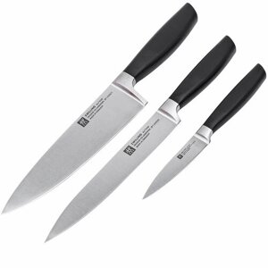 Набор из 3-х кухонных ножей из нержавеющей стали, пластиковая рукоять, черный, серия All Star, Zwilling, 33760-003