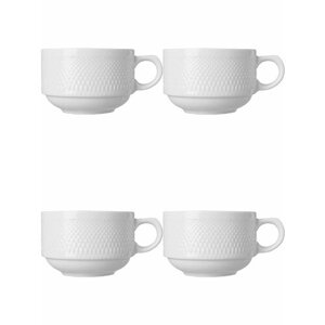 Набор из 4 чайных чашек "Portofino" 9х9х6 см, 250 мл, белый, фарфор, Tognana, PF016220000