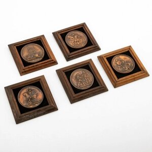 Набор из 5 панно (медалей в рамах)в память военных событий 1812, 1814 и 1826 гг.