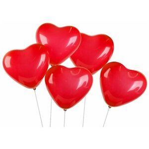 Набор шаров Сердце красное 25 см 5 шт