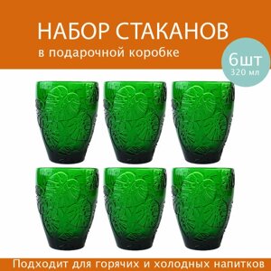Набор стаканов Living Ecology в подарочной упаковке, зеленые 320 мл, 6 шт.