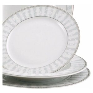 Набор тарелок 22,5 см 6 шт глубокие Leander "Сабина /Серый орнамент"158932